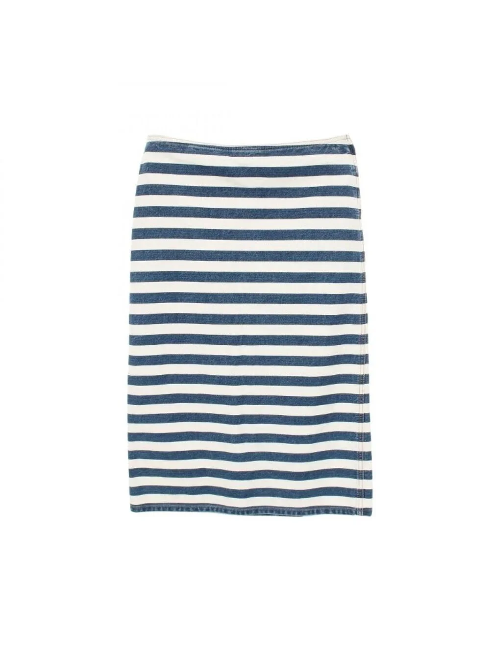 Prada Skirt Triangle Plate Border Cotton Denim